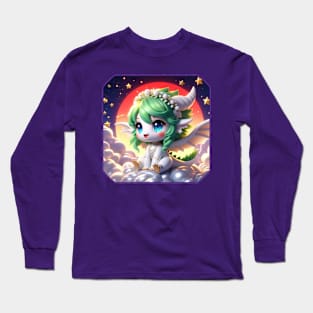 Cute White Dragon Girl Long Sleeve T-Shirt